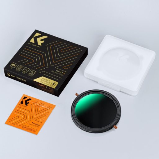 K&F Concept NANO-X, CPL+VARIO ND2-32 szűrő, w/o black cross, HD, vízlep, karcálló, törlőkendő, 86mm