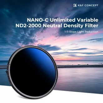   K&F Concept C Series Ultra-thin, VARIO ND 2-2000 változtatható szürkeszűrő, 82mm