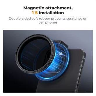   K&F Concept unverzális szűrőtartó mobiltelefonokhoz, mágneses szűrő csatlakozás, 67mm