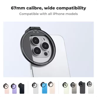  K&F Concept unverzális szűrőtartó mobiltelefonokhoz, mágneses szűrő csatlakozás, 67mm
