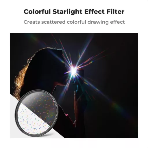 K&F Concept színes csillagszűrő, effekt szűrő, ultra vékony keret, 72mm, +3db törlőkendő