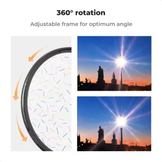   K&F Concept színes csillagszűrő, effekt szűrő, ultra vékony keret, 72mm, +3db törlőkendő