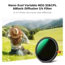 K&F Concept NANO-X, CPL+VARIO ND2-32+Black Mist 1/4 szűrő, w/o black cross, HD, vízlep, karcálló, 62
