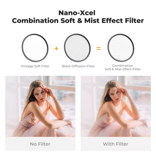 K&F Concept Nano-Xcel Series, soft, mist lágyító szűrő, karcálló, 67mm
