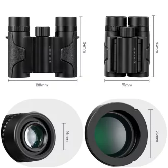 K&F Concept 8x21 HD távcső, BAK4, IP65 vízálló, fekete