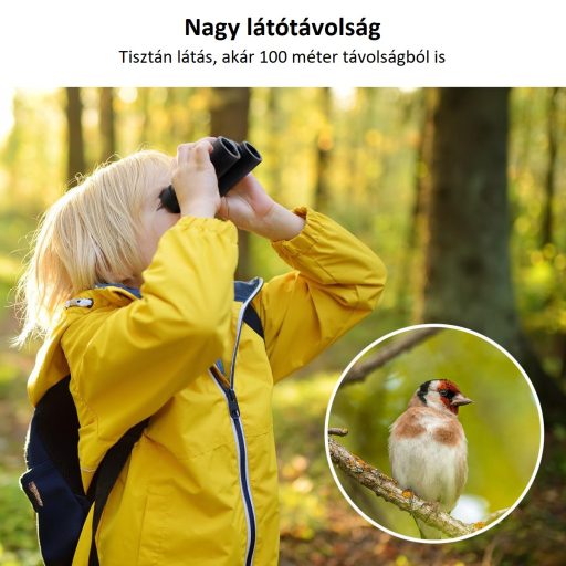 K&F Concept 8x21 HD távcső, BAK4, IP65 vízálló, fekete