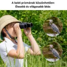 K&F Concept 10x25 HD távcső, BAK4, IP65 vízálló, fekete