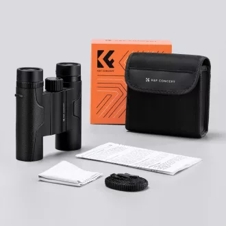 K&F Concept 10x25 HD távcső, BAK4, IP65 vízálló, fekete