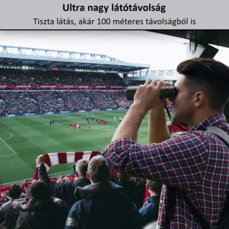 K&F Concept 12x32 HD távcső, BAK4, IP65 vízálló, fekete