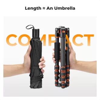   K&F Concept C225C0+BH-25 karbon állvány, 155cm magasság, 8kg teherbírás