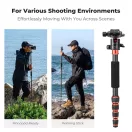 K&F Concept C225C0+BH-25 karbon állvány, 155cm magasság, 8kg teherbírás