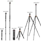 K&F Concept KF-09-087V6 K234A7+BH-28L állvány + monopod, elforgatható középoszloppal, fekete-narancs