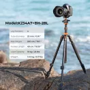 K&F Concept K234A7+BH28L állvány, 200cm magasság, 10kg teherbírás, telefonadapter