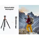 K&F Concept K234A7+BH28L állvány, 200cm magasság, 10kg teherbírás, telefonadapter