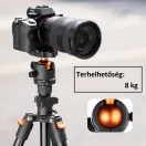 K&F Concept K224A1+BH-28L állvány, fekete-narancssárga, telefontartóval
