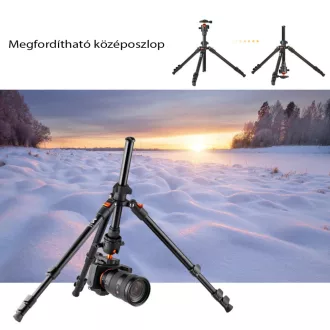   K&F Concept K224A1+BH-28L állvány, fekete-narancssárga, telefontartóval