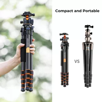   K&F Concept A255C2+BH-36L karbon állvány, 156cm magasság, 15kg teherbírás