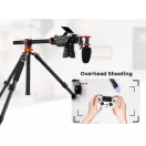 K&F Concept T255A3 + BH-28L állvány + monopod, elforgatható középoszloppal, fekete-narancssárga