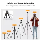 K&F Concept O234A0+BV01 állvány, 196cm magasság, 4kg teherbírás, telefonadapter