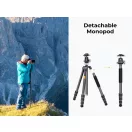 K&F Concept X284C4+BH-36 karbon állvány + monopod, 172cm magasság, 16kg teherbírás