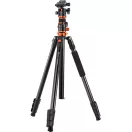 K&F Concept T254A7+BH-28L állvány + monopod, elforgatható középoszloppal, fekete-narancs