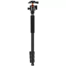 K&F Concept T254A7+BH-28L állvány + monopod, elforgatható középoszloppal, fekete-narancs
