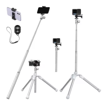   K&F Concept E224A3+BH-18 állvány, selfie bot, GoPro adapter, telefon adapter, bluetooth kioldó