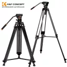 K&F Concept VA18 videó állvány, VH081 fluid video fej, 183cm magasság, 8kg teherbírás