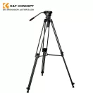 K&F Concept VA18 videó állvány, VH081 fluid video fej, 183cm magasság, 8kg teherbírás