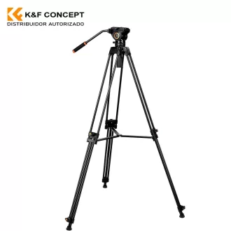   K&F Concept VA18 videó állvány, VH081 fluid video fej, 183cm magasság, 8kg teherbírás