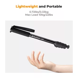   K&F Concept monopod, 160cm, aluminium, 1/4" és 3/8" csatlakozás csuklópánt, fekete