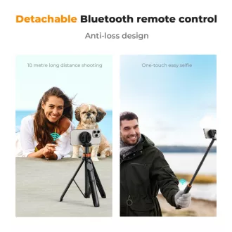  K&F Concept állvány, 162 cm selfie bot, Magsafe telefon adapter, bluetooth kioldó