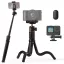 K&F Concept MS-29 hajlítható lábú állvány, selfie bot, GoPro és telefon adapter, bluetooth kioldó