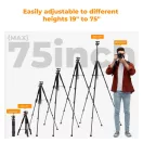 K&F Concept S255A3+BH-36 állvány, 190cm magasság, 8kg teherbírás, telefon, tablet, bluetooth adapter