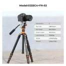 K&F Concept O255C4+FH-03 karbon videó állvány, 170cm magasság, 5kg teherbírás