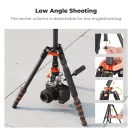 K&F Concept O255C4+FH-03 karbon videó állvány, 170cm magasság, 5kg teherbírás