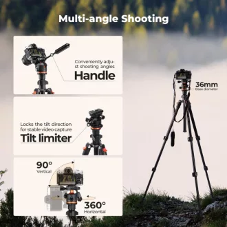 K&F Concept O234A3 + BH-36 videó állvány, telefon adapter