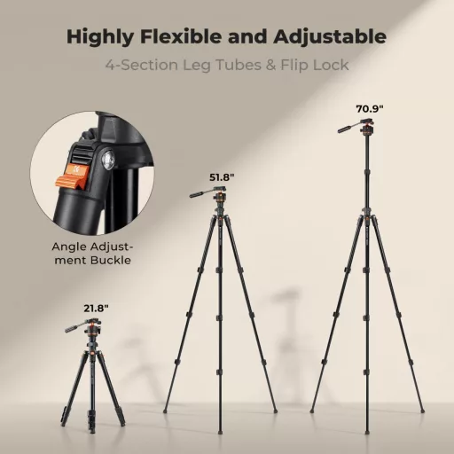 K&F Concept O234A3 + BH-36 videó állvány, telefon adapter