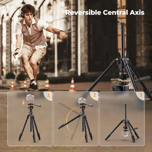 K&F Concept O234A3 + BH-36 videó állvány, telefon adapter