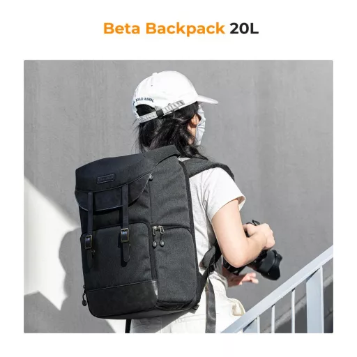 K&F Concept Beta Backpack Urban Wander 20L, fotós hátizsák, sötétszürke