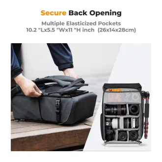  K&F Concept Beta Backpack Urban Wander 20L, fotós hátizsák, sötétszürke