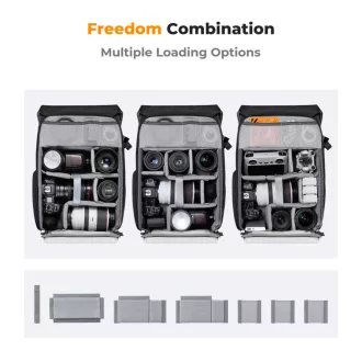   K&F Concept Beta Backpack Urban Wander 20L, fotós hátizsák, sötétszürke