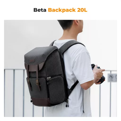 K&F Concept Beta Backpack Urban Wander 20L, fotós hátizsák, szürke barna