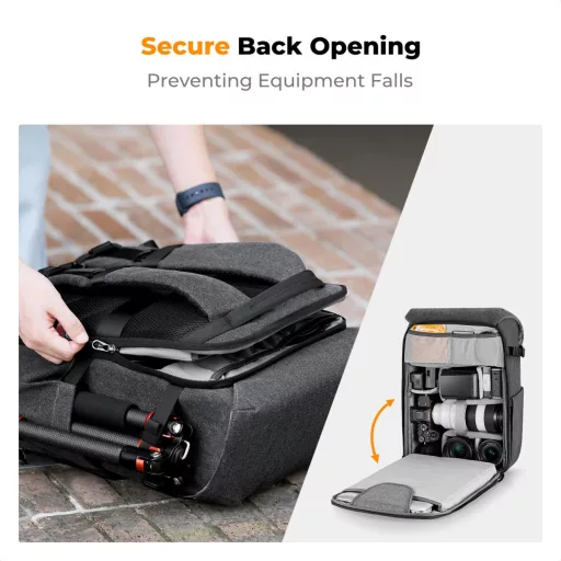 K&F Concept Beta Backpack Urban Wander 20L, fotós hátizsák, szürke barna
