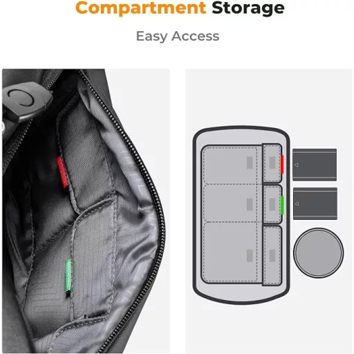 K&F Concept Alpha Sling 10L, fotós oldaltáska, fekete