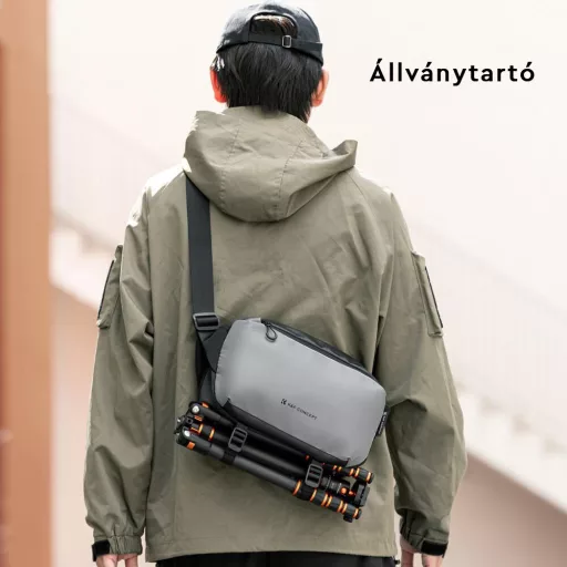 K&F Concept Alpha Sling 10L, fotós oldaltáska, fekete szürke