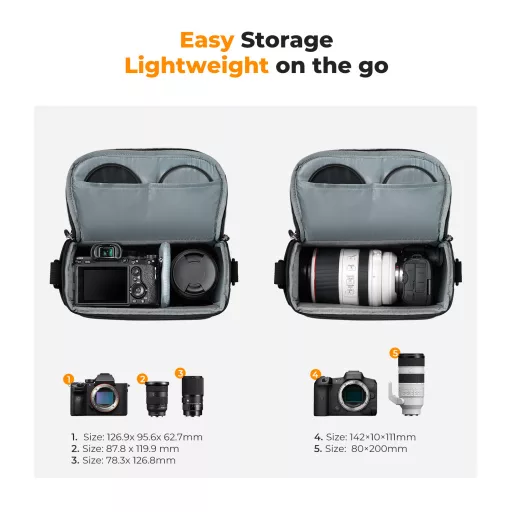 K&F Concept oldaltáska, 7L, vízlepergető anyag, sötétkék