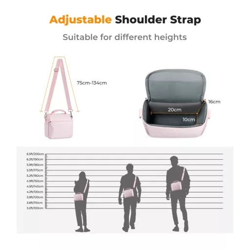 K&F Concept oldaltáska, 7L, vízlepergető anyag, bézs