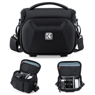   K&F Concept Travel Shoulder Bag oldaltáska, 2,5L, S, kemény előlapi védőborítás, fekete