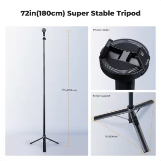   K&F Concept 1,8m állvány, selfie bot, gömbfejjel, GoPro adapter, telefon adapter, bluetooth kioldó